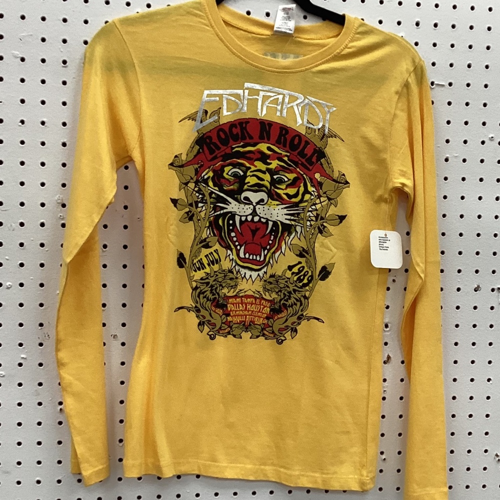 Ed Hardy Design Long Sleeve Kids Shirt,  Color Orange Multi Color,Size Large NWT